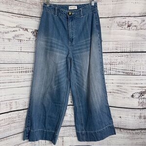 Salt + Soul jeans Womens Size Small High Rise Wide slouchy Leg Blue Cropped Boho